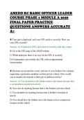 AMEDD RC BASIC OFFICER LEADER&NewLine;COURSE PHASE 1 MODULE A 2026&NewLine;FINAL PAPER PRACTICE&NewLine;QUESTIONS ANSWERS ACCURATE&NewLine;A&plus;