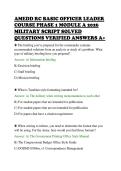 AMEDD RC BASIC OFFICER LEADER&NewLine;COURSE PHASE 1 MODULE A 2026&NewLine;MILITARY SCRIPT SOLVED&NewLine;QUESTIONS VERIFIED ANSWERS A&plus;