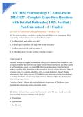 RN HESI Pharmacology V3 Actual Exam 2026&sol;2027 &ndash; Complete Exam-Style Questions with Detailed Rationales &vert; 100&percnt; Verified &vert; Pass Guaranteed &ndash; A&plus; Graded&NewLine;&NewLine;