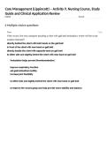 Care Management &lpar;Lippincott&rpar; &ndash; Activity 9&comma; Nursing Course&comma; Study Guide and Clinical Application Review