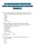 ALC MARKSMANSHIP CERTIFICATION&NewLine;SCRIPT 2026 QUESTIONS WITH SOLUTIONS&NewLine;GRADED A&plus;