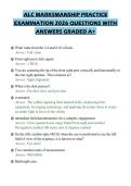 ALC MARKSMANSHIP PRACTICE&NewLine;EXAMINATION 2026 QUESTIONS WITH&NewLine;ANSWERS GRADED A&plus;