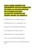 ALEKS ALGEBRA GEOMETRY AND&NewLine;TRIGONOMETRY PRACTICE EXAMINATION&NewLine;TEST BANK 2026 DETAILED QUESTIONS&NewLine;WITH ACCURATE SOLUTIONS&NewLine;CALCULATION TECHNIQUES AND&NewLine;CONCEPT MASTERY TIPS GRADED A&plus;