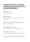 AMBULANCE DRIVER TEST CA EXAM PREP&NewLine;QUESTIONS AND ANSWERS 2026 PRACTICE&NewLine;SOLUTION VERIFIED RESULTS