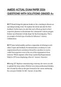 AMEDD ACTUAL EXAM PAPER 2026&NewLine;QUESTIONS WITH SOLUTIONS GRADED A&plus;