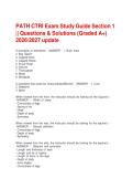 PATH CTRI Exam Study Guide Section 1 &NewLine;&vert;&vert; Questions & Solutions &lpar;Graded A&plus;&rpar; &NewLine;20262027 update 