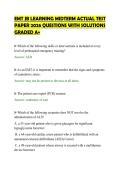 EMT JB LEARNING MIDTERM ACTUAL TEST&NewLine;PAPER 2026 QUESTIONS WITH SOLUTIONS&NewLine;GRADED A&plus;
