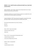 HPEB 502 &ndash; Test 2&comma; Health Promotion and Behavioral Health Course&comma; Study Guide and Exam Review