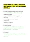 EPIC NURSE EXAM ACTUAL TEST PAPER&NewLine;2026 QUESTIONS AND VERIFIED ANSWERS&NewLine;GRADED A&plus;