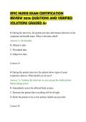 EPIC NURSE EXAM CERTIFICATION&NewLine;REVIEW 2026 QUESTIONS AND VERIFIED&NewLine;SOLUTIONS GRADED A&plus;