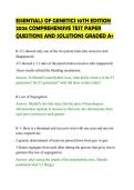 ESSENTIALS OF GENETICS 10TH EDITION&NewLine;2026 COMPREHENSIVE TEST PAPER&NewLine;QUESTIONS AND SOLUTIONS GRADED A&plus;
