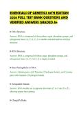 ESSENTIALS OF GENETICS 10TH EDITION&NewLine;2026 FULL TEST BANK QUESTIONS AND&NewLine;VERIFIED ANSWERS GRADED A&plus;