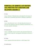 ESSENTIALS OF GENETICS 10TH EDITION&NewLine;2026 PRACTICE TEST QUESTIONS AND&NewLine;SOLUTIONS GRADED A&plus;