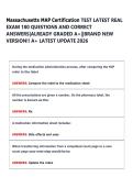 Massachusetts MAP Certification TEST LATEST REAL &NewLine;EXAM 180 QUESTIONS AND CORRECT &NewLine;ANSWERS&vert;ALREADY GRADED A&plus;&vert;&vert;BRAND NEW &NewLine;VERSION&excl;&excl; A&plus; LATEST UPDATE 2026 