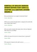 ESSENTIALS OF GEOLOGY MARSHAK&NewLine;SEVENTH EDITION STUDY GUIDE ALL&NewLine;CHAPTERS 2026 QUESTIONS ANSWERS&NewLine;GRADED A&plus;