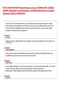 FCTC MATH TEST Most Recent exam COMPLETE &lpar;2026&rpar; &NewLine;EXAM Questions and Answers &lpar;Verified Answers&rpar; &lpar;Latest &NewLine;Update 2026&rpar; UPDATE&excl;&excl; 