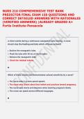 NURS 210 COMPREHENSIVE TEST BANK &NewLine;PREDICTOR FINAL EXAM 150 QUESTIONS AND &NewLine;CORRECT DETAILED ANSWERS WITH RATIONALES &NewLine;&lpar;VERIFIED ANSWERS&rpar; &vert;ALREADY GRADED A&plus; &NewLine;Fortis Institute-Pensacola  