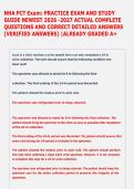 NHA PCT Exam&colon; PRACTICE EXAM AND STUDY &NewLine;GUIDE NEWEST 2026 -2027 ACTUAL COMPLETE  &NewLine;QUESTIONS AND CORRECT DETAILED ANSWERS &NewLine;&lpar;VERIFIED ANSWERS&rpar; &vert;ALREADY GRADED A&plus;