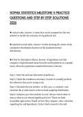 SOPHIA STATISTICS MILESTONE 5 PRACTICE&NewLine;QUESTIONS AND STEP-BY-STEP SOLUTIONS&NewLine;2026&NewLine;