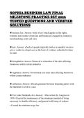 SOPHIA BUSINESS LAW FINAL&NewLine;MILESTONE PRACTICE SET 2026&NewLine;TESTED QUESTIONS AND VERIFIED&NewLine;SOLUTIONS