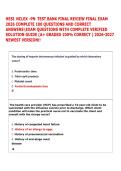 HESI NCLEX -PN TEST BANK FINAL REVIEW FINAL EXAM &NewLine;2026 COMPLETE 100 QUESTIONS AND CORRECT &NewLine;ANSWERSEXAM QUESTIONS WITH COMPLETE VERIFIED &NewLine;SOLUTION GUIDE &lpar;A&plus; GRADED 100&percnt; CORRECT &rpar; 2026-2027 &NewLine;NEWEST VERSION&excl;&excl; 