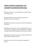 SOPHIA STATISTICS MILESTONE 5 KEY&NewLine;CONCEPTS AND REVIEW NOTES 2026