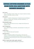 SOPHOS CERTIFIED ENGINEER ACTUAL&NewLine;EXAM PAPER 2026 QUESTIONS WITH&NewLine;ANSWERS GRADED A&plus;&NewLine;