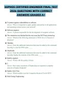 SOPHOS CERTIFIED ENGINEER FINAL TEST&NewLine;2026 QUESTIONS WITH CORRECT&NewLine;ANSWERS GRADED A&plus;