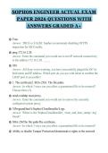 SOPHOS ENGINEER ACTUAL EXAM&NewLine;PAPER 2026 QUESTIONS WITH&NewLine;ANSWERS GRADED A&plus;&NewLine;
