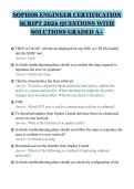 SOPHOS ENGINEER CERTIFICATION&NewLine;SCRIPT 2026 QUESTIONS WITH&NewLine;SOLUTIONS GRADED A&plus;&NewLine;