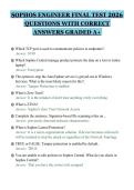SOPHOS ENGINEER FINAL TEST 2026&NewLine;QUESTIONS WITH CORRECT&NewLine;ANSWERS GRADED A&plus;&NewLine;