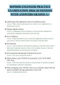 SOPHOS ENGINEER PRACTICE&NewLine;EXAMINATION 2026 QUESTIONS&NewLine;WITH ANSWERS GRADED A&plus;&NewLine;