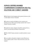 SOPHOS CERTIFIED ENGINEER&NewLine;COMPREHENSIVE EXAMINATION 2026 FULL&NewLine;SOLUTIONS AND CORRECT ANSWERS&NewLine;