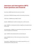 Interviews and Interrogations MPTC Exam Questions and Answers