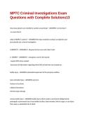 MPTC Criminal Investigations Exam Questions with Complete Solutions