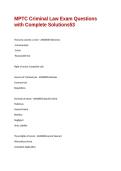 MPTC Criminal Law Exam Questions with Complete Solutions