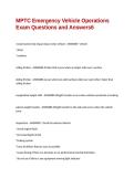 MPTC Emergency Vehicle Operations Exam Questions and Answers