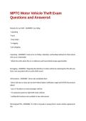 MPTC Motor Vehicle Theft Exam Questions and Answers