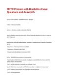 MPTC Persons with Disabilites Exam Questions and Answers