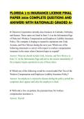 FLORIDA 2 15 INSURANCE LICENSE FINAL&NewLine;PAPER 2026 COMPLETE QUESTIONS AND&NewLine;ANSWERS WITH RATIONALES GRADED A&plus;&NewLine;