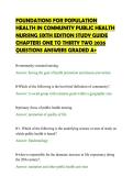FOUNDATIONS FOR POPULATION&NewLine;HEALTH IN COMMUNITY PUBLIC HEALTH&NewLine;NURSING SIXTH EDITION STUDY GUIDE&NewLine;CHAPTERS ONE TO THIRTY TWO 2026&NewLine;QUESTIONS ANSWERS GRADED A&plus;