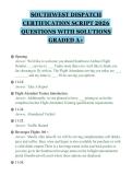 SOUTHWEST DISPATCH&NewLine;CERTIFICATION SCRIPT 2026&NewLine;QUESTIONS WITH SOLUTIONS&NewLine;GRADED A&plus;&NewLine;