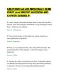 GALEN NUR 242 MED SURG EXAM 3 EXAM&NewLine;SCRIPT 2026 VERIFIED QUESTIONS AND&NewLine;ANSWERS GRADED A&plus;&NewLine;