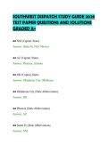 SOUTHWEST DISPATCH STUDY GUIDE 2026&NewLine;TEST PAPER QUESTIONS AND SOLUTIONS&NewLine;GRADED A&plus;