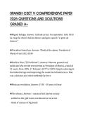 SPANISH CSET V COMPREHENSIVE PAPER&NewLine;2026 QUESTIONS AND SOLUTIONS&NewLine;GRADED A&plus;