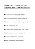 SPANISH CSET V EXAM SCRIPT 2026&NewLine;QUESTIONS WITH CORRECT SOLUTIONS&NewLine;