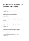 CALT EXAM SCRIPT FINAL PAPER 2026&NewLine;FULL SOLUTION VIEW AHEAD&NewLine;