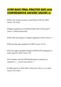 ATSEP BASIC FINAL PRACTICE QUIZ 2026&NewLine;COMPREHENSIVE ANSWERS GRADED A&plus;