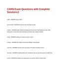 CARN Exam Questions with Complete Solutions