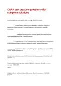 CARN test practice questions with complete solutions